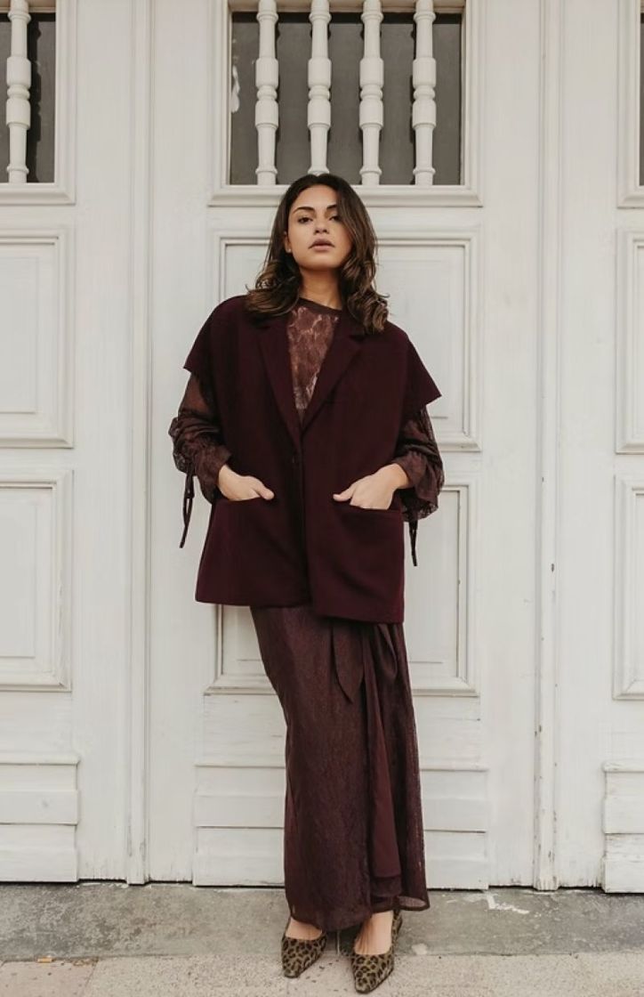 Skirt Joelle Bordeaux kant