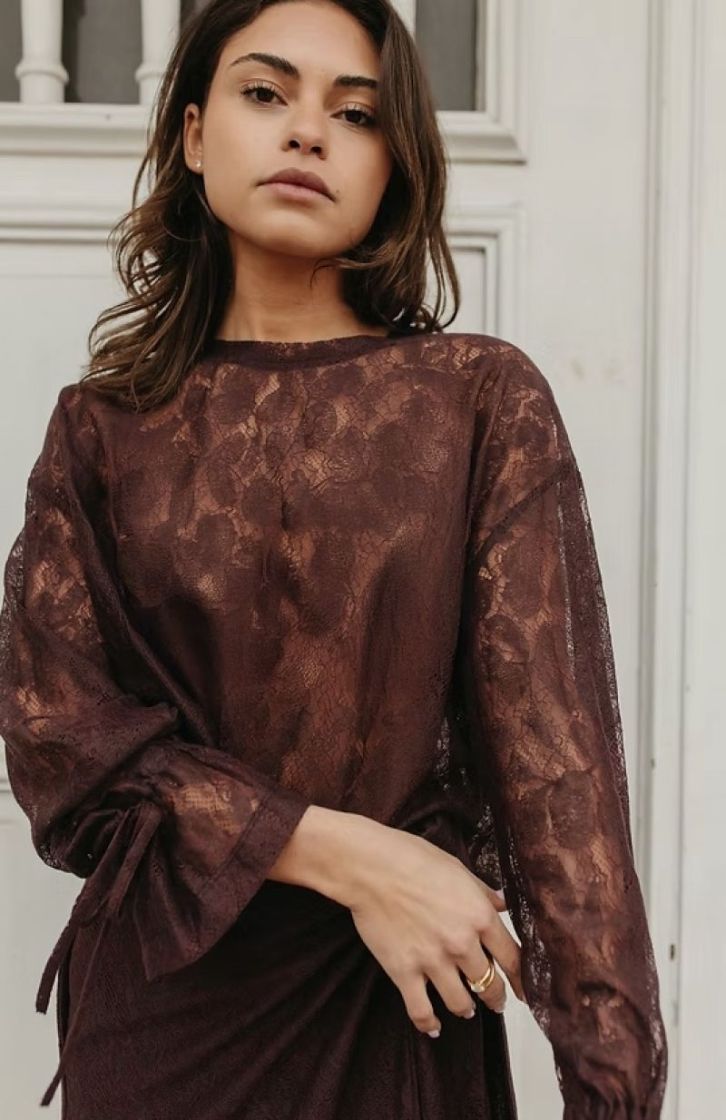 Blouse Lucy Bordeaux kant