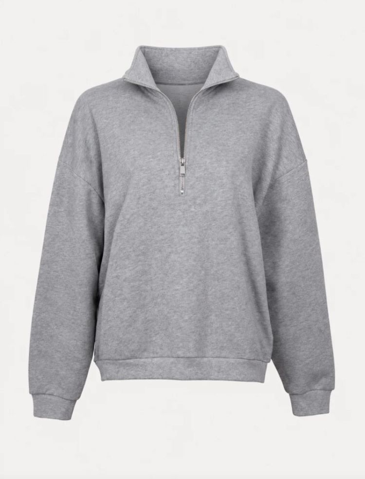 James sweater zipper  Grey melange