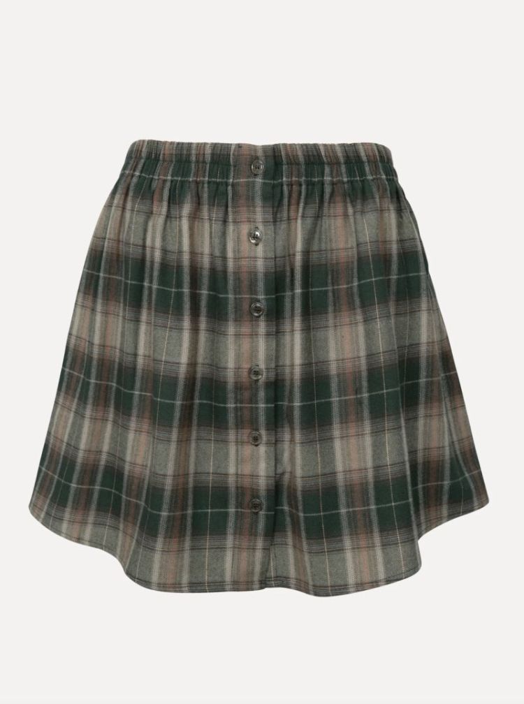 Greta flannel check skirt Green