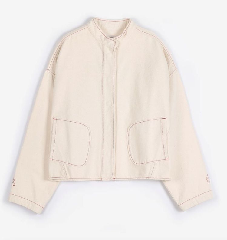 Vibrant Flower twill jacket Offwhite