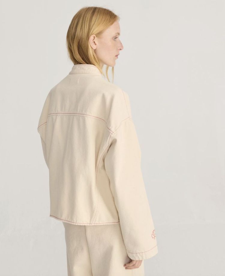 Vibrant Flower twill jacket Offwhite