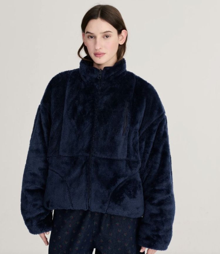 Reversible nylon sherpa Dark Brown