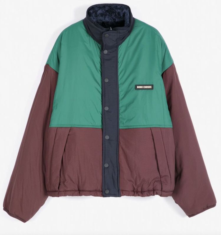 Reversible nylon sherpa Dark Brown