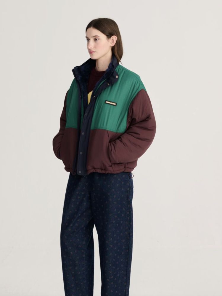 Reversible nylon sherpa Dark Brown