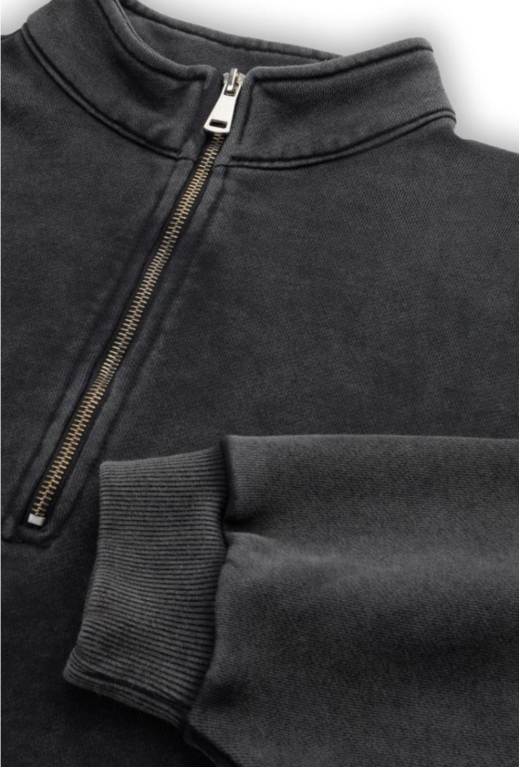 High neck sweater zipper Washed Antracit