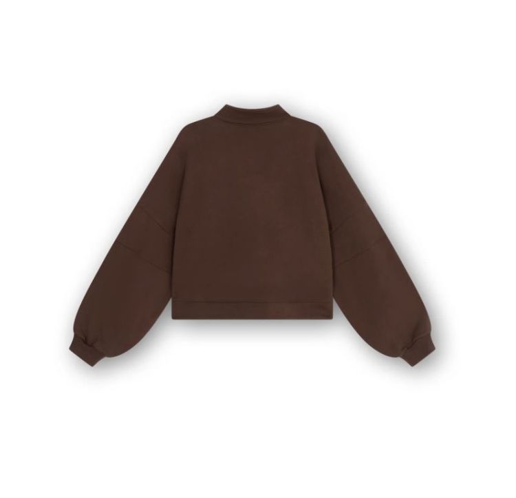 High neck sweater zipper Dark brown