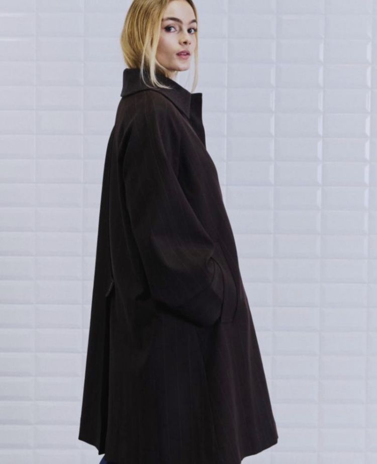 WBLJAYLINE TAILORED COAT DARK BROWN STRI