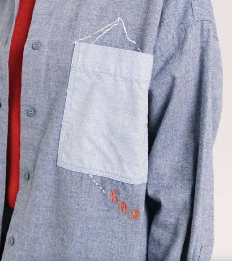 BAYLIE EMBROIDERED SHIRT BLEU