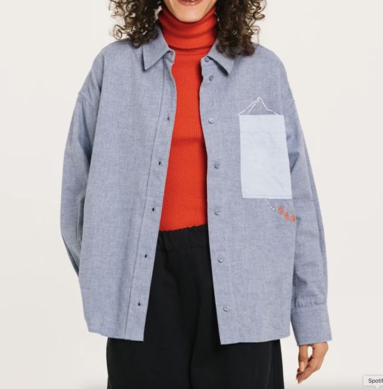 BAYLIE EMBROIDERED SHIRT BLEU