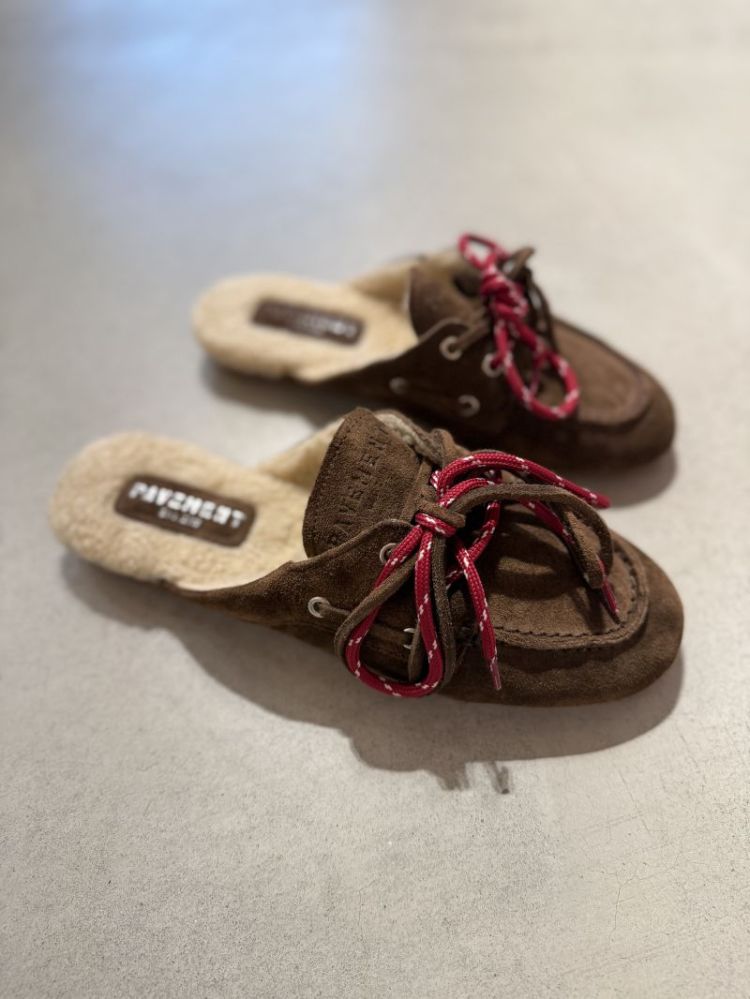 payasma lace fur  brown suede
