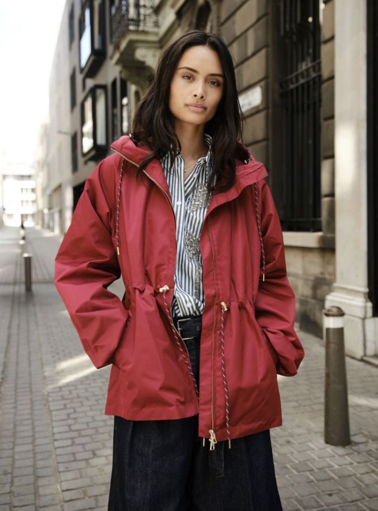 Bonbeur midi rainjacket  Burgundy