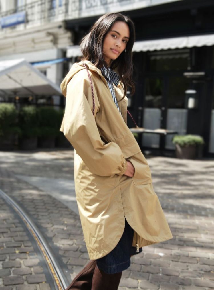 Bonbeur long rainjacket Camel