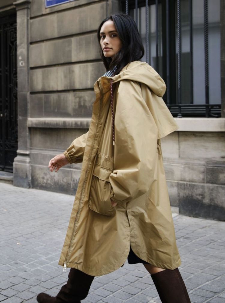 Bonbeur long rainjacket Camel