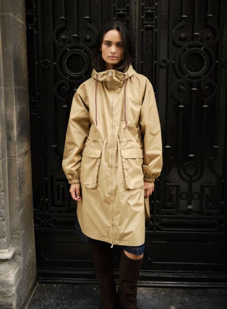 Bonbeur long rainjacket Camel