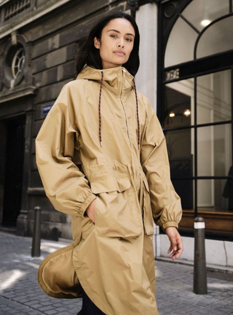 Bonbeur long rainjacket  Camel