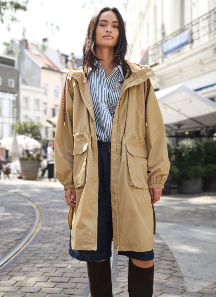 Bonbeur long rainjacket Camel