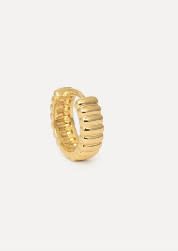 Jay Ribbed Earring  gold