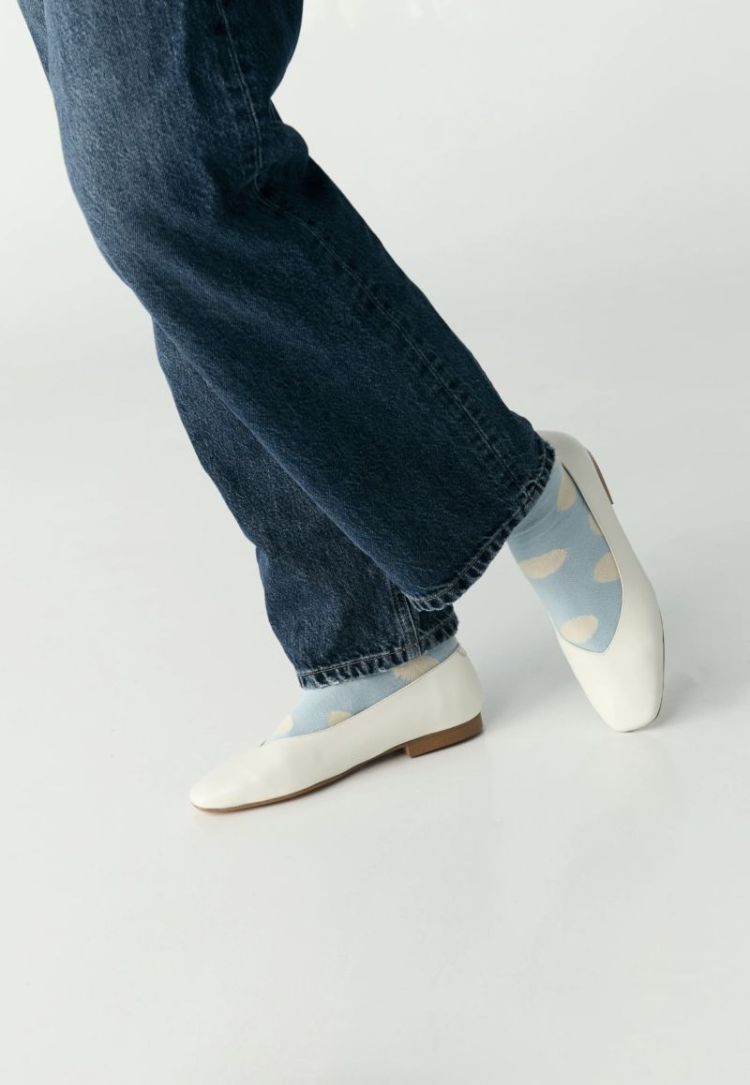 Socks dots Soft blue & ivo