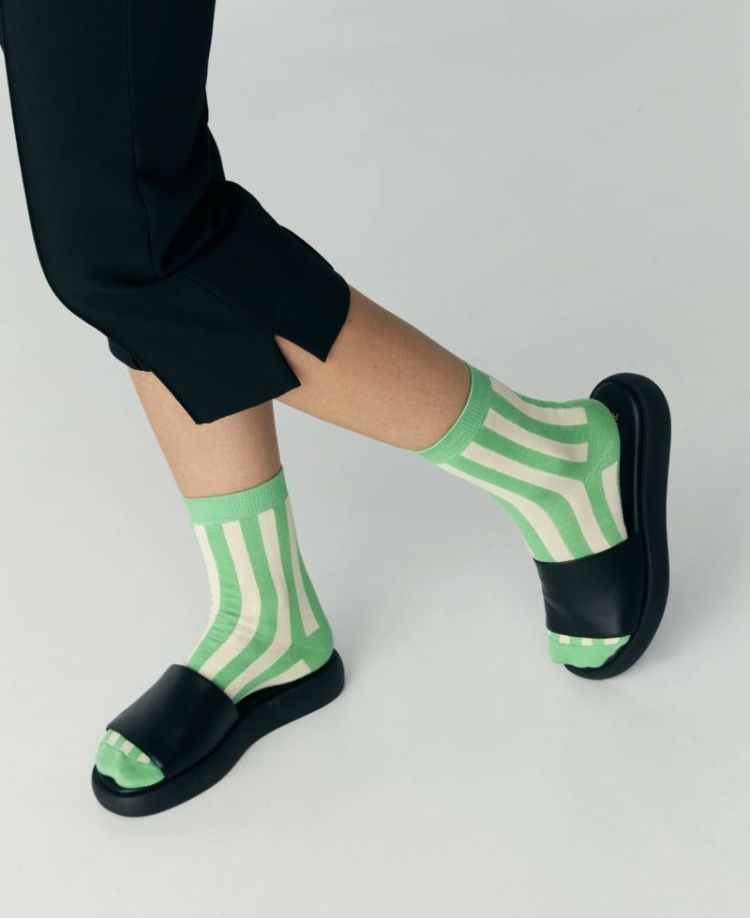 Socks stripes Apple green