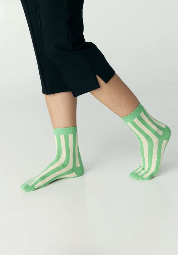 Socks stripes Apple green